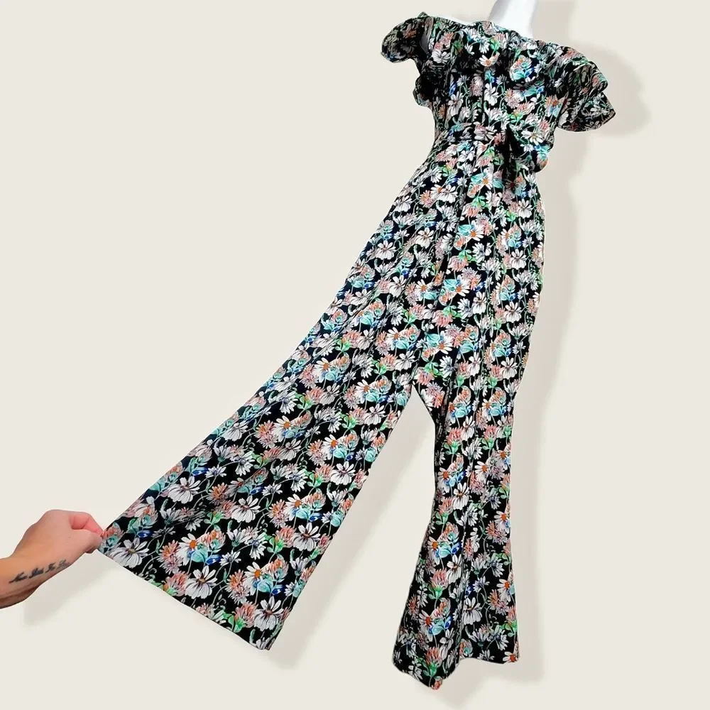 Sam Edelman | NWOT Ruffled Flutter Sleeve Floral Garden Jumpsuit | 2 - Picture 11 of 15